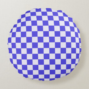 Blueberry cream chequered pattern round cushion
