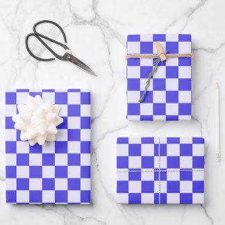 Blueberry cream chequered pattern wrapping paper sheet