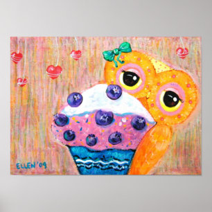 Blueberry Cupcake Love Poster