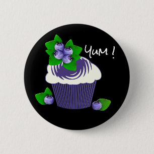 Blueberry Cupcake Yum! 6 Cm Round Badge