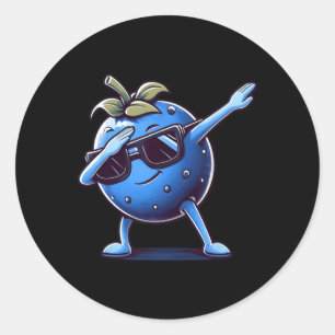 Blueberry Dabbing Boys Girls Toddler Dancing  Classic Round Sticker