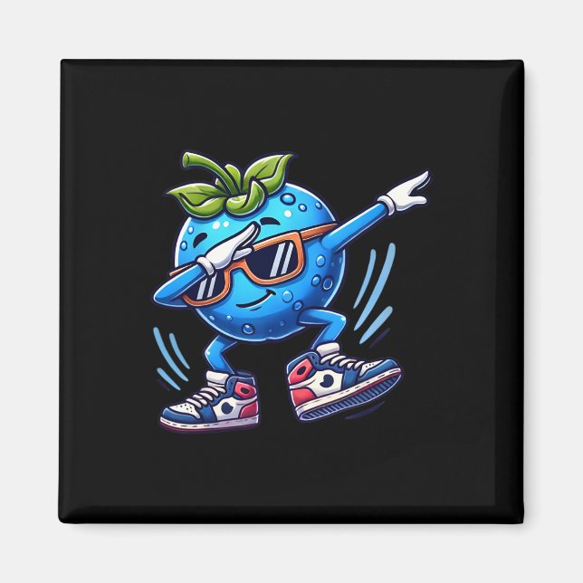 Blueberry Dabbing Dancing Blueberry Fruit  Magnet (Front)