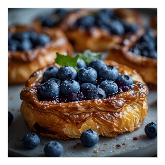 Blueberry Danish Pastry Poster (Front)