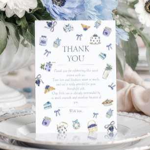 Blueberry Dessert Baby Shower Watercolor Thank You Card