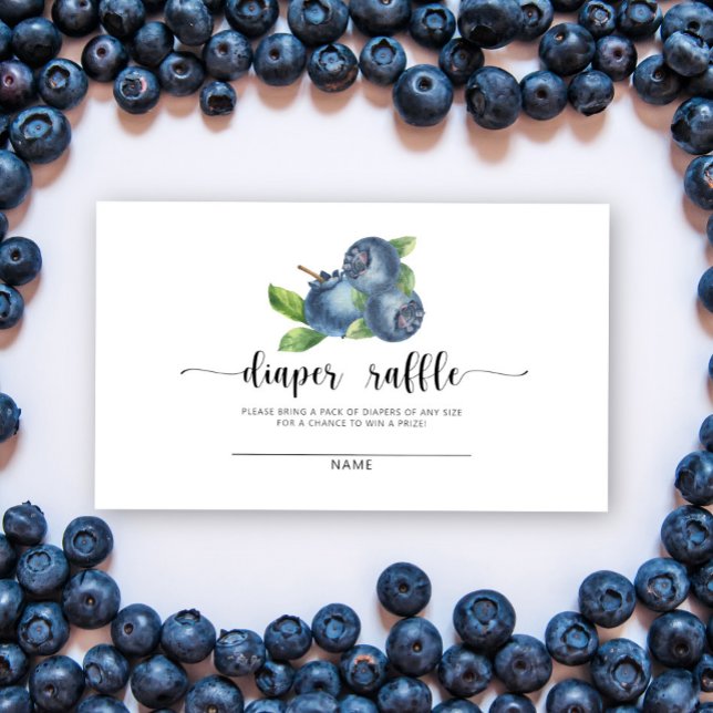 Blueberry diaper raffle baby shower enclosure card (Creator Uploaded)