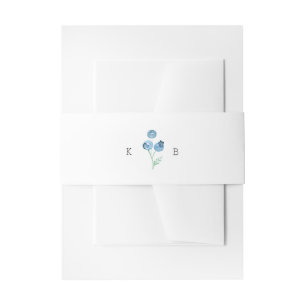 Blueberry Duo Watercolor Fruity Wedding Invitation Belly Band