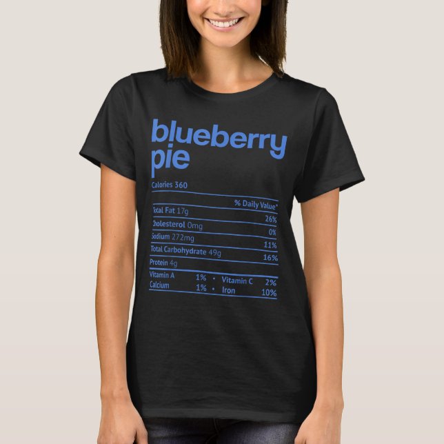 Blueberry E Nutrition Facts Funny Thanksgiving Chr T-Shirt (Front)