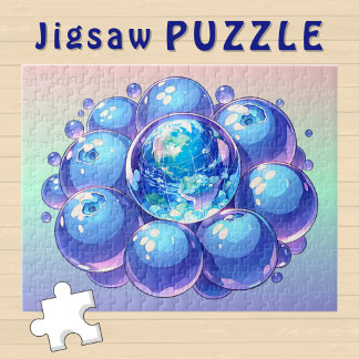 Blueberry Earth Planet comic book style - Jigsaw Puzzle