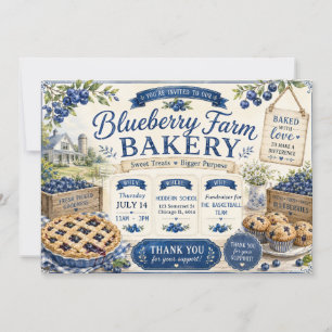 Blueberry Farm Bakery Bake Sale Invitation