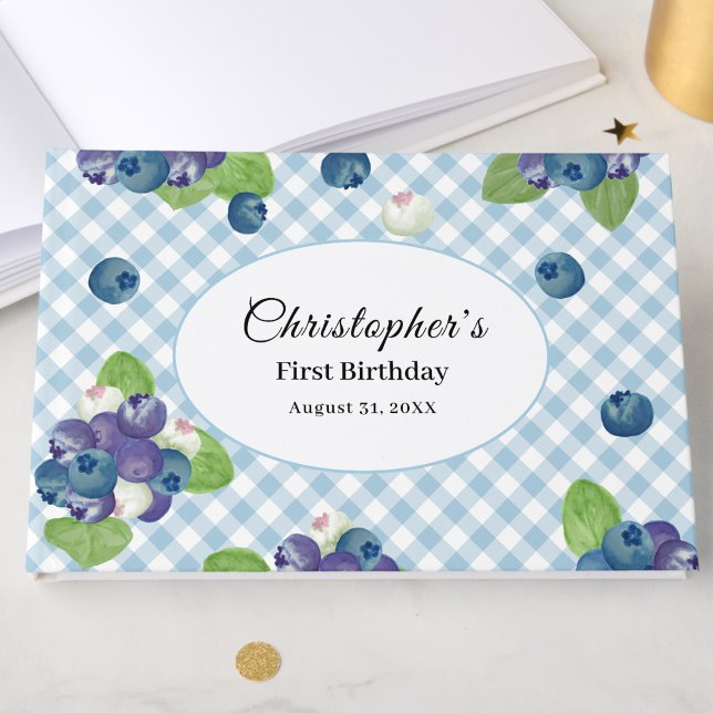 Blueberry First Birthday Small Guest Book (Creator Uploaded)