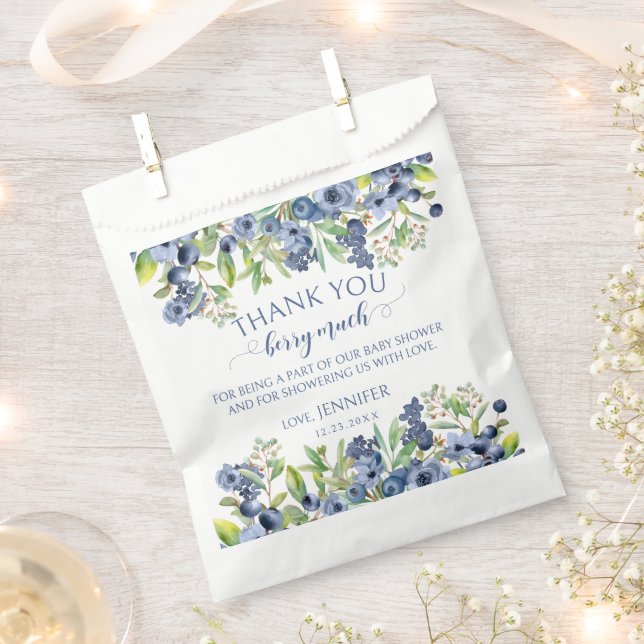 Blueberry floral baby boy shower candy favour bags (Clipped)