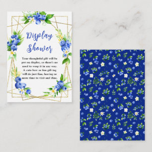 Blueberry Floral Baby Shower Display Shower Enclosure Card
