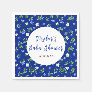 Blueberry Floral Baby Shower Napkin