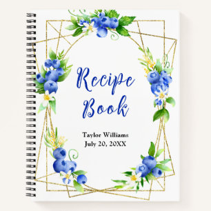 Blueberry Floral Recipe Book