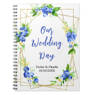 Blueberry Floral Wedding Planner Notebook