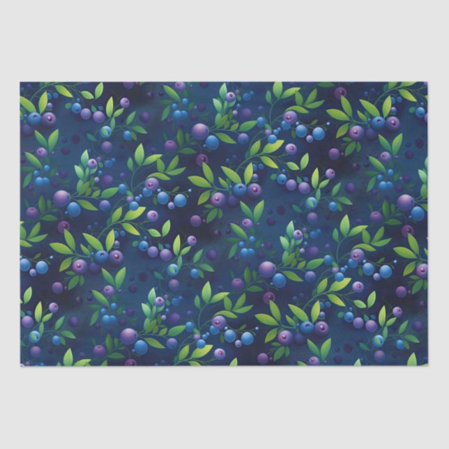 Blueberry Forest Pattern Tissue Paper (Front)