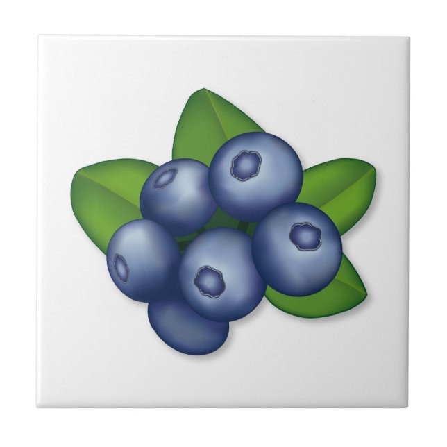 Blueberry Fruit Decorative Ceramic Tile (Front)
