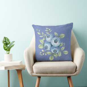 Blueberry Fruit on Blue Cushion