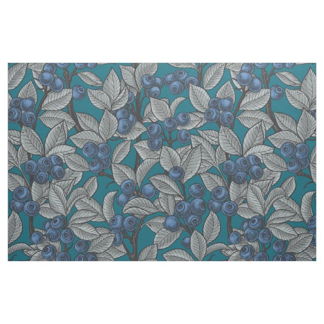 Blueberry garden, blue and grey fabric (Fat Quarter)