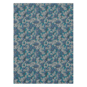 Blueberry garden, blue and grey tablecloth