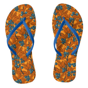 Blueberry garden, blue and orange thongs