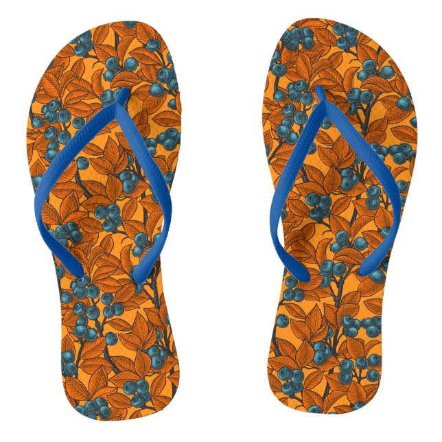 Blueberry garden, blue and orange thongs (Footbed)