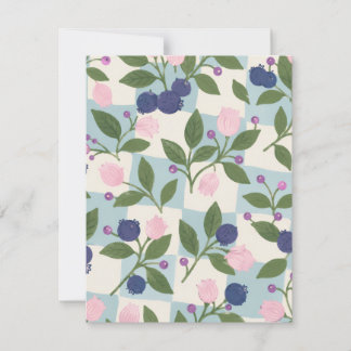 Blueberry Garden Floral Envelope RSVP Card