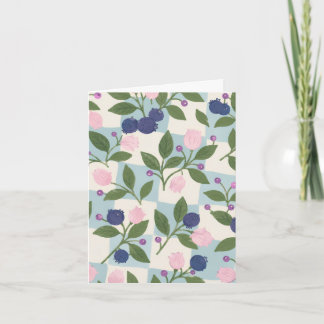 Blueberry Garden Floral greeting card