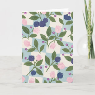 Blueberry Garden Floral greeting card