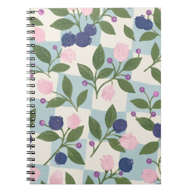 Blueberry Garden Floral notebook  (Front)
