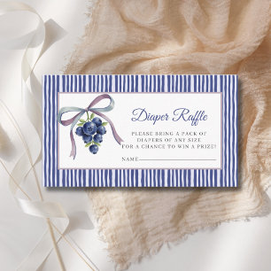 Blueberry Gender Neutral Baby Shower Diaper Raffle Enclosure Card