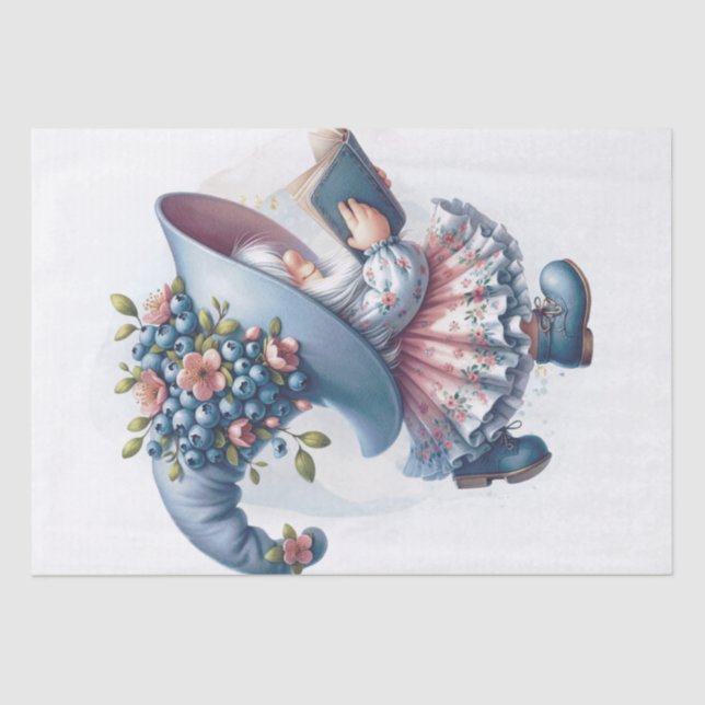 Blueberry Gnome Tissue Paper (Front)