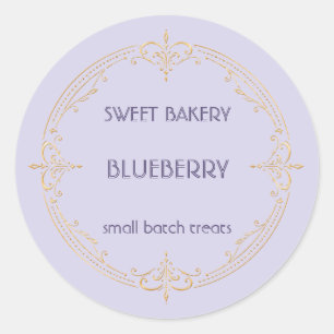 Blueberry Gold Small Business Bakery Label