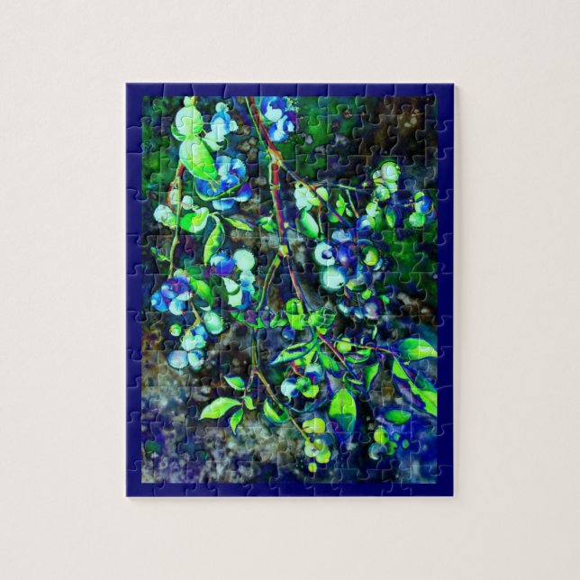 Blueberry - green hue jigsaw puzzle (Vertical)