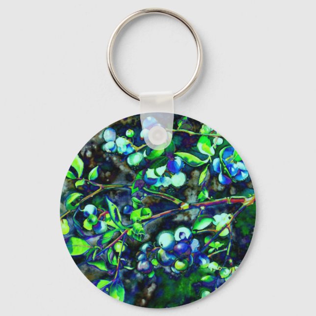 Blueberry - green hue key ring (Front)