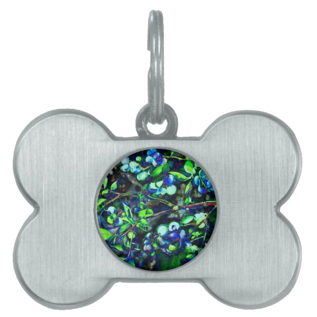 Blueberry - green hue pet tag (Front)