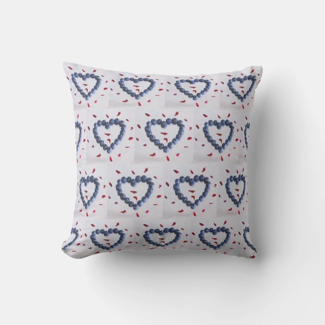 Blueberry hearts cushion (Front)