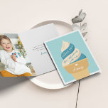 Blueberry Ice Cream Swirl Kids Birthday Thank You Card<br><div class="desc">Designed to match our soft serve ice cream kids' birthday party invitations, these cute thank you cards feature a blueberry and vanilla soft serve swirl cone with the words "thank you for celebrating with me, " and a signature in cute retro vintage style lettering. Personalise the inside with a birthday...</div>