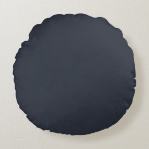 Blueberry Indigo Solid Colour Print, Blue Black Round Cushion