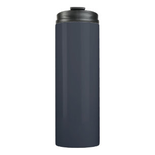Blueberry Indigo Solid Colour Print, Blue Black Thermal Tumbler
