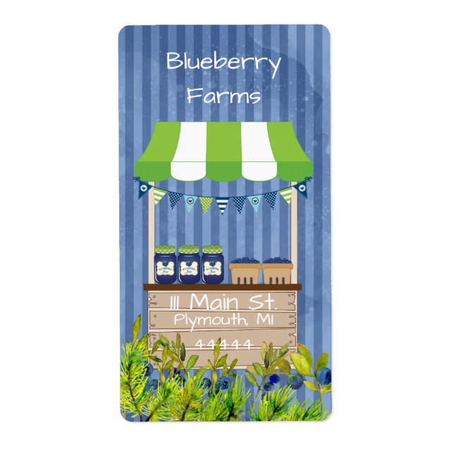 Blueberry Jam Canning Label (Front)