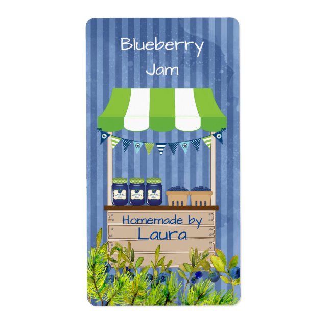 Blueberry Jam Canning Label (Front)