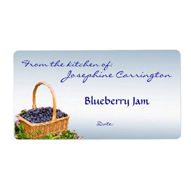 Blueberry Jam Canning Labels (Front)