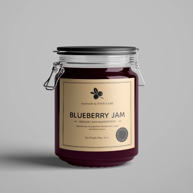 Blueberry Jam Jar Label Packaging Design (Creator Uploaded)