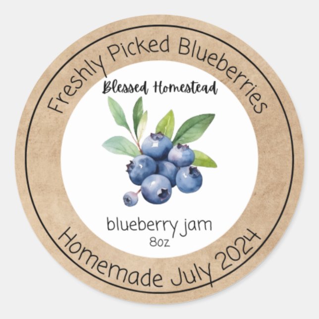 Blueberry Jam label (Front)