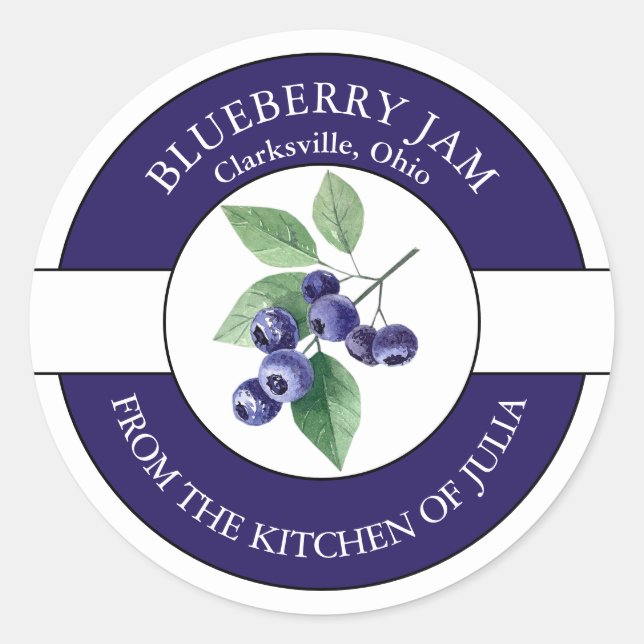 Blueberry Jam Label  (Front)