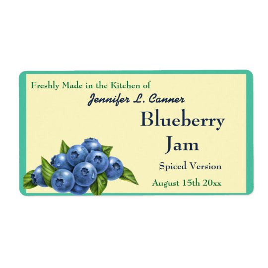 Blueberry Jam or Preserves Fruit Canning Jar Shipping Label