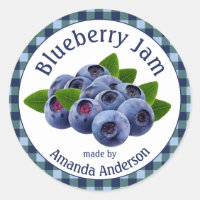 Blueberry Jam Plaid 1.5" Circle Food Label