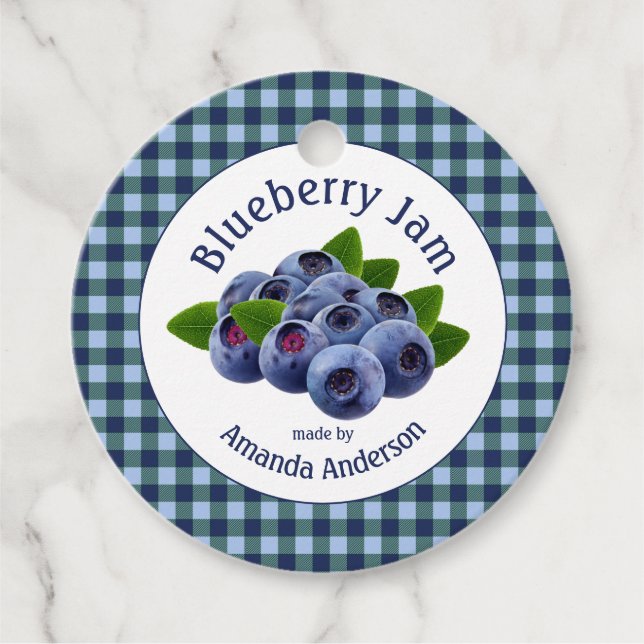 Blueberry Jam Plaid  Favour Tags (Front)