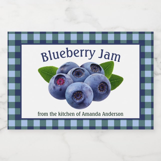 Blueberry Jam Plaid H Food Label (Single Label)